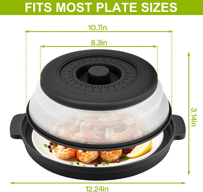 2 Pack Microwave Splatter Cover & Anti-scald Plate,Collapsible Plastic & Silicone Microwave Cover for Food with Vented,Kitchen Dish Guard Cover for Meal Prep,Home Apartment Essential