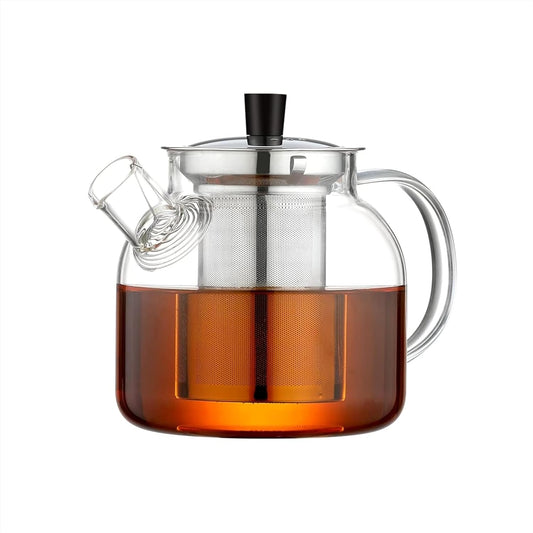 1500ml(50oz) Glass Teapot with Removable Infuser, Ehugos Stovetop Safe Large Tea Pot, Blooming and Loose Leaf Hand Crafted Kettle for Women and Adult with Stainless Infuser