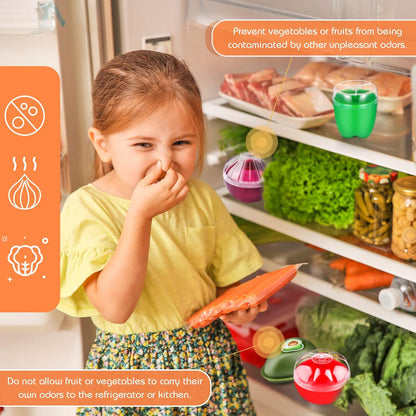 Patelai 4 Pieces Fruit and Vegetable Storage Containers for Fridge, Onion Holder Storage Avocado Green Pepper Tomato and Onion Keeper/Saver/Holder, Refrigerator Vegetable Crisper