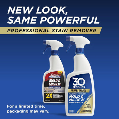 30 SECONDS Pro Mold & Mildew Stain Remover, Scrub-Free Formula, 32 Oz | Scrub-Free Formula, mold and mildew remover, mildew removal spray, mold killer, mold spray