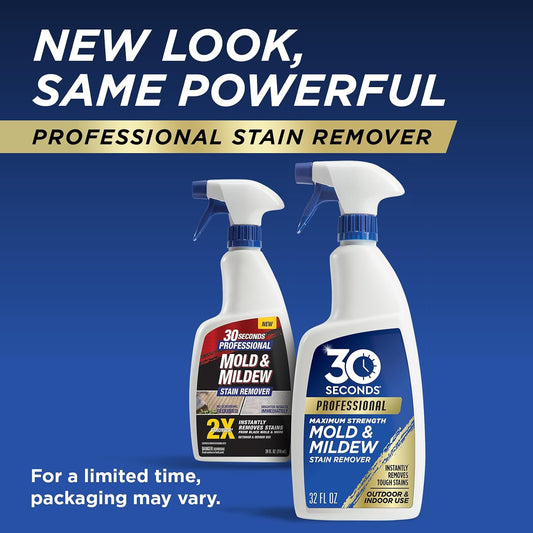 30 SECONDS Pro Mold & Mildew Stain Remover, Scrub-Free Formula, 32 Oz | Scrub-Free Formula, mold and mildew remover, mildew removal spray, mold killer, mold spray