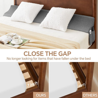 EUHAMS Queen Size Bed Wedge Pillow for Headboard Bed Gap Filller/Mattress Gap Filler (0-7") - Wedge Pillow Headboard Triangle Foam Pillows Wedges Between Headboards Mattress (Grey,60"x10"x6")