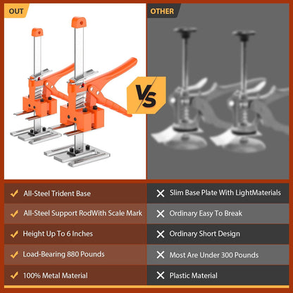 2 Pack Labor Saving Arm Jack Handle, 6.69 Inch Lift Height 440LBS Multifunctional Handheld Lifter Tool, Furniture Jack Height Adjuster for Cabinet Wall Tile Construction Installation