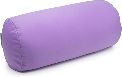 Squishy Deluxe Tube Microbead Bolster Pillow with Stay-Cool Fill & Silky Removable Cover, Flexible, Head, Neck & Back Support for Home & Away, Carrying Case, 13 x 6 inches, Grey