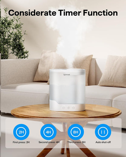 Sponvatt Humidifiers for Bedroom Home,2.5L Top Fill Cool Mist Air Humidifier for Large Room Baby Nursery,Quiet Ultrasonic,With Oil Diffuser and Nightlight,for Plants,Office,Easy to Clean,Auto Shut-Off