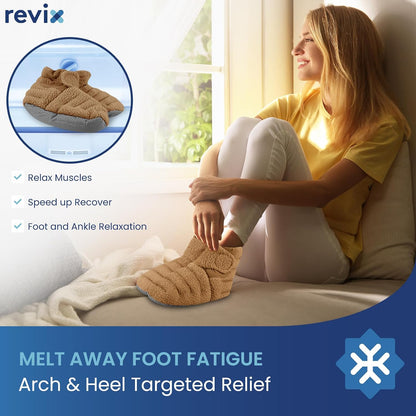 REVIX Microwavable Booties for Cold Feet, Heated Slippers, Navy S