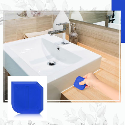 Outus 4 Pieces Silicone Caulking Tool Set Sealant Finishing Grout Scraper Caulking Removal Tool for Kitchen Bathroom Floor Sink Joint Sealant Sealing Home House Renovation, Reuse and Replace (Blue)