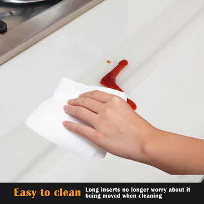 Silicone Stove Counter Gap Cover - 25 Inch Gap Filler 2 Pack Black | Long gap filler seals spills between kitchen appliances Stovetop oven countertop; stove gap cover, gas stove side gap covers