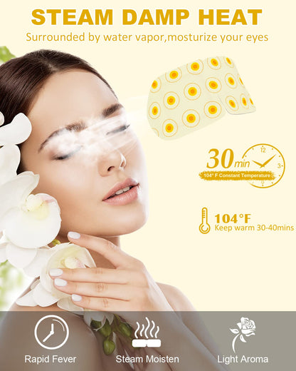 Steam Eye Mask,Warm Eye Compress for Dry Eyes Sleep Mask,Hot Auto Heated Eye Masks Relaxing Items for Women Moist Heat for Eyes Soothing Eye Fatigue,Disposable EyeMask for SPA Essentials