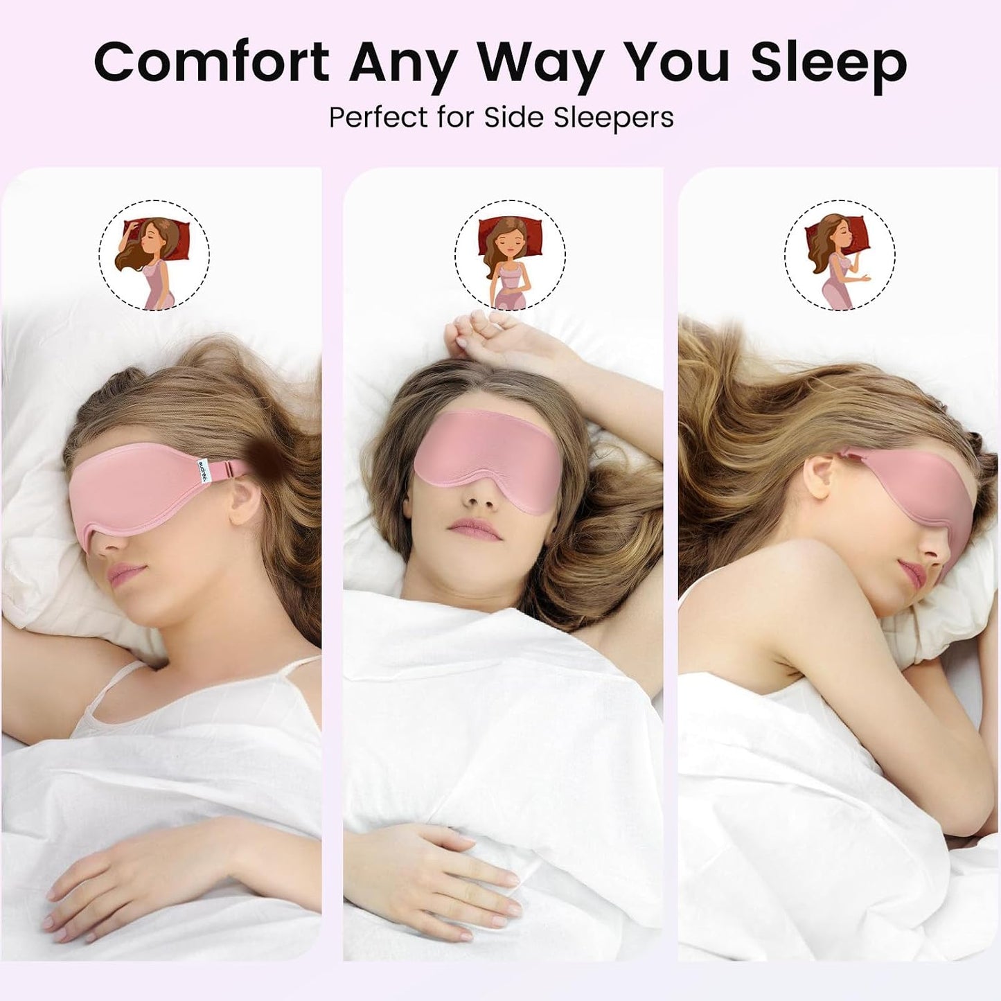 Audree Sleep Eye Mask for Men and Women - Perfect Blackout 3D Eye Mask for Restful Sleep | 100% Light Blocking with Nose Bridge Design | Soft Comfort Eye Shade Cover for Travel, Yoga, Naps (Gray)