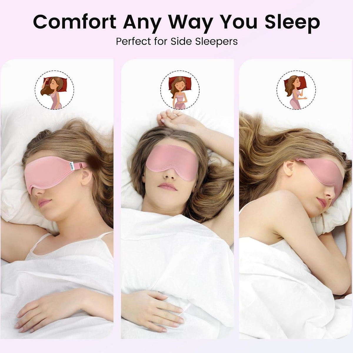 Audree Sleep Eye Mask for Men and Women - Perfect Blackout 3D Eye Mask for Restful Sleep | 100% Light Blocking with Nose Bridge Design | Soft Comfort Eye Shade Cover for Travel, Yoga, Naps (Gray)