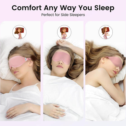 Audree Sleep Eye Mask for Men and Women - Perfect Blackout 3D Eye Mask for Restful Sleep | 100% Light Blocking with Nose Bridge Design | Soft Comfort Eye Shade Cover for Travel, Yoga, Naps (Gray)