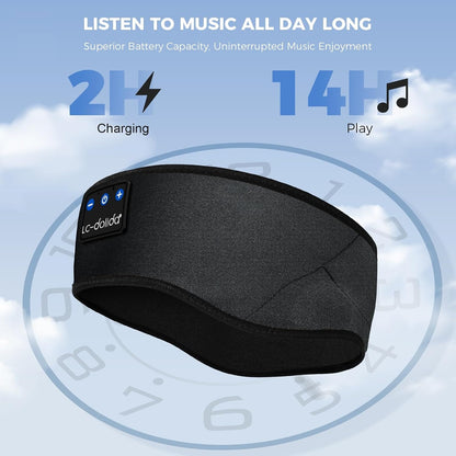 LC-dolida Sleep Headphones Bluetooth 5.4, Headband Headphones Earphones Wireless, Sleep Mask for Gifts,Workout,Jogging,Yoga(Purple)