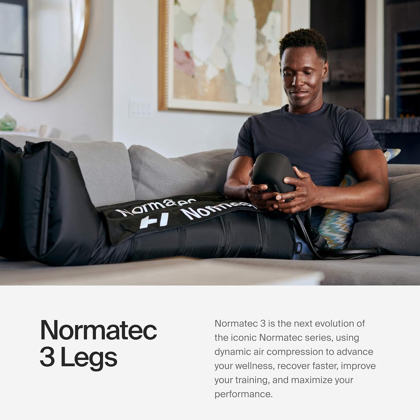 Hyperice Normatec 3 Legs Compression Boots Full Leg Recovery Size Standard | Relieve Muscle Aches Pain | Reduce Tension Swelling | 7 levels | Increase Circulation | ZoneBoost | FSA-HSA Eligible | TSA