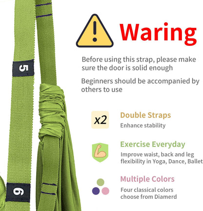Leg Stretcher Strap Adjustable Fitness Strap Band for Waist Trainer Stretching Door Swing Flexibility Tensile Trainer with Carrying Pouch Back Bend Go Upside-Down for Yoga Practitioner Ballet Dancer Gymnastics Exercises