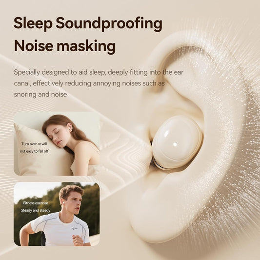Invisible Mini Sleep Earbuds Wireless Bluetooth, 2-in-1 Dual Design for Side Sleepers, Ultra-Low Profile Soft Ear Tips for Small Ears, Noise Blocking Sleep Headphones with Portable Charging Case
