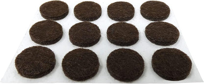 Shepherd Hardware 9958 1/2-Inch Self-Adhesive Felt Furniture Pads, 24-Pack, Brown