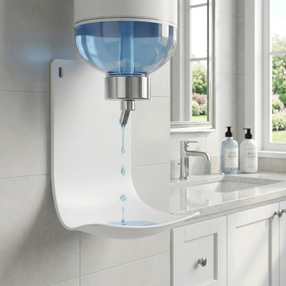 YARNOW 4PCS Dispenser Drip Tray - Wall Mounted Laundry Detergent Catcher - Cup Liquid Dispenser Holder for Kitchen Sink, Bathroom & Laundry Room Use - Easy Installation and Cleaning, White