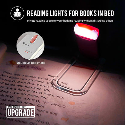EGWASER Book Light for Reading in Bed, USB Rechargeable Clip on Book Lights, 3 Brightness Adjustable Dimmable Bookmark Light for Eye-Protection, Reading Lamp for Bookworms, Travel (Dark Green)