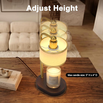 Candle Warmer Lamp with Timer, Modern Golden Candle Warmer for jar Candles, Electric Wax Warmer, Includes 2 Bulbs, Birthday Gift for Women, Mom, Housewarming