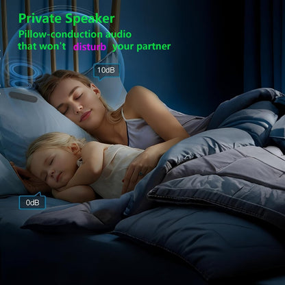 Private Mini Under Pillow Speaker Bluetooth for Sleeping, Portable Bone Conduction Technology with Volume Control/TF Function, Wireless White Noise/Sleep Aid（Inky