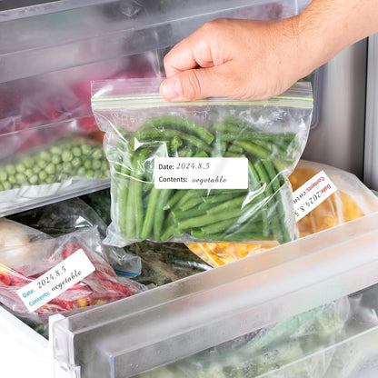 Removable Freezer Labels, Date Label 1x2 Inch Food Storage Stickers, Waterproof Oil Resistant Easy Clean Leaves no Residue 300 Total Per Roll