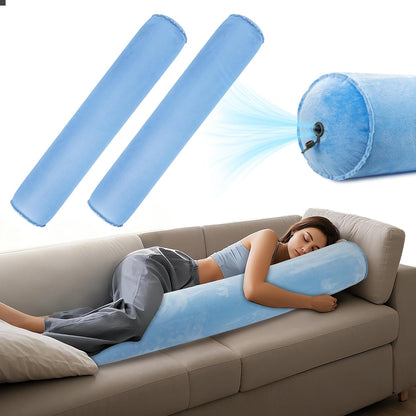 ONTYZZ Inflatable Round Neck Pillow Cervical Roll Pillow, 4.9 * 14.96 inch | Cylinder Bolster Pillow for Head, Neck, Back, Legs and Yoga, Grey