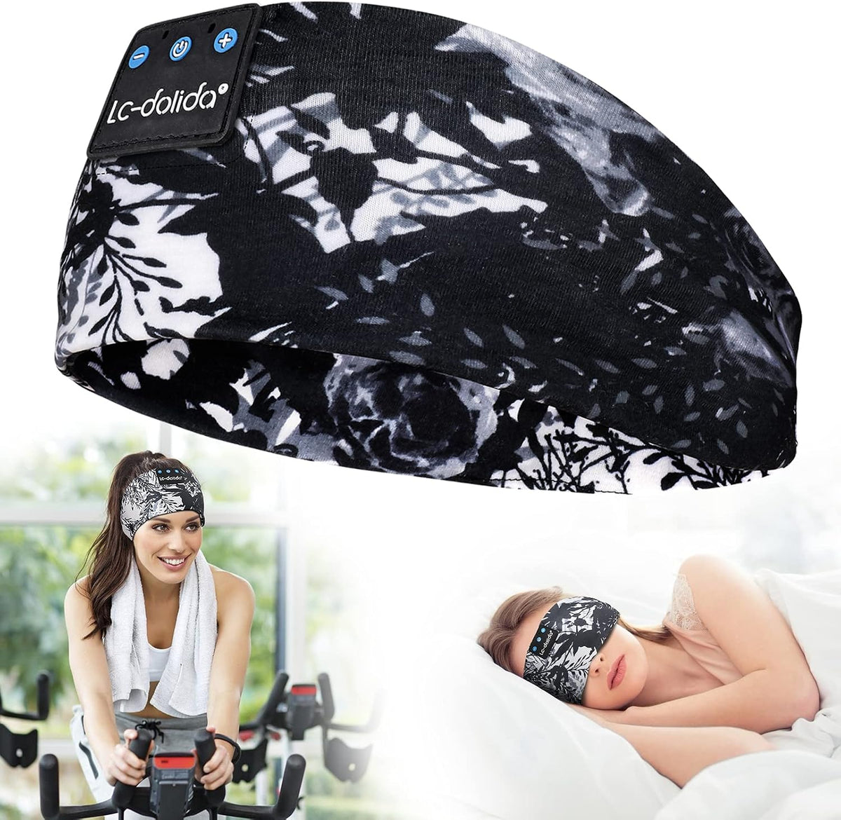 LC-dolida Sleep Headphones Headband Bluetooth 5.4, Sports Headband Earphones Wireless with Speaker Microphone USB C for Women Sleeping Gift Workout Jogging Yoga Insomnia Travel Meditation, Butterfly
