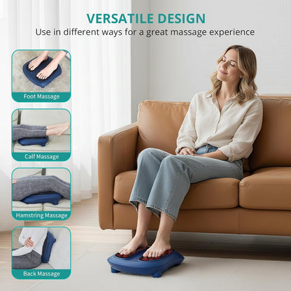 Nekteck Foot Massager with Heat, HSA Eligible FSA Massage Tools Gifts | Shiatsu Heated Electric Kneading Foot Massager Machine for Plantar Fasciitis, Built-in Infrared Heat Function and Power Cord