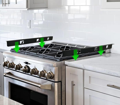 Stove Gap Covers,Stove Gap Filler, Range Trim Kit, Stove Gap Guards, Heat Resistant and Easy to Clean （Aluminum Black 23.4 in.）