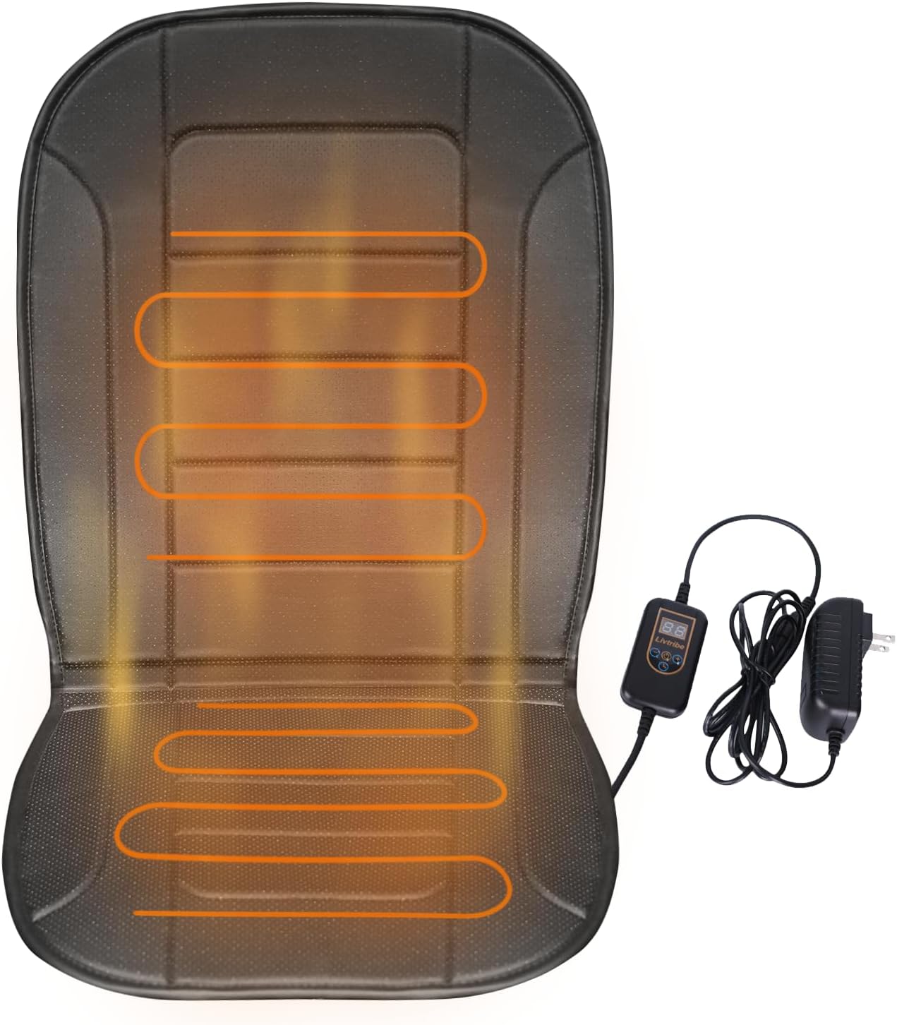 Livtribe Heated Seat Cushion with Timing Controller,Heating Seat Cover for Office/Home Chair