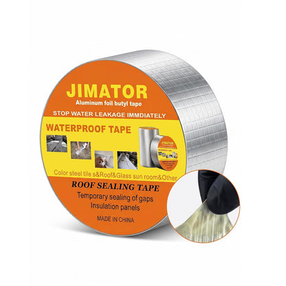 Butyl Waterproof Tape with Foil Backing, 2 Inch x16 Feet, Silver | Incredibly Sticky, Puncture-proof, Weather-resistant, for Metal, Plastic, Roofing Materials