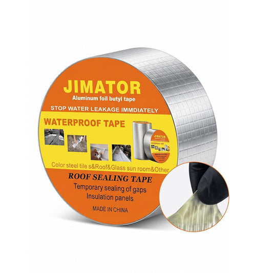 Butyl Waterproof Tape with Foil Backing, 2 Inch x16 Feet, Silver | Incredibly Sticky, Puncture-proof, Weather-resistant, for Metal, Plastic, Roofing Materials