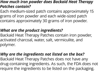Backaid Heat Therapy Patch, Air-Activated Therapeutic Heat, Wide