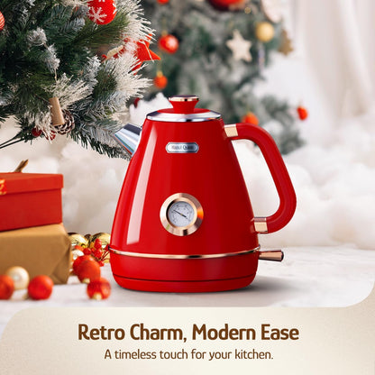 Hazel Quinn X Eduardo Recife Retro Electric Kettle with Thermometer, Floral