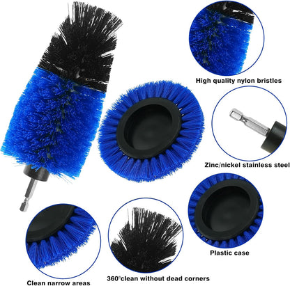 8 Pcs Drill Brush Attachment Set - Power Scrub Brush Kit | Brush Drill with Extend Long Attachmen - All Purpose Household Cleaning Brushes for Car, Grout, Floor, Tub, Bathroom