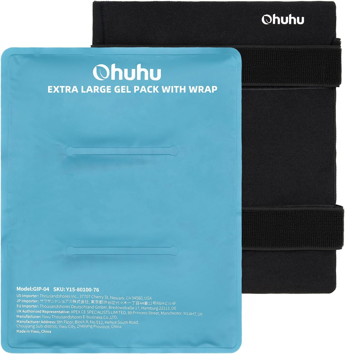 Ohuhu Ice Pack for Injuries Reusable 2 Pack 14"x11" Hot Cold Pack Wrap