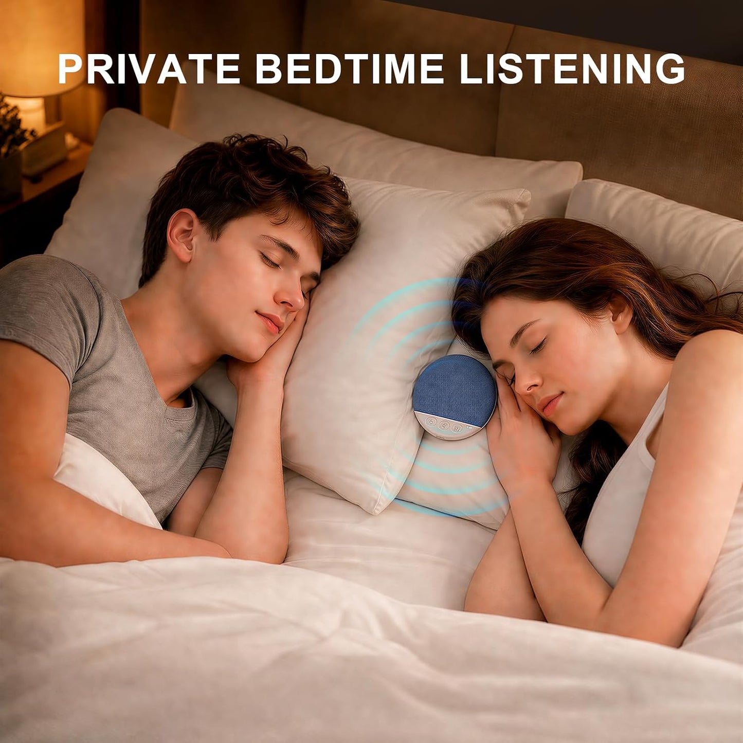 Under Pillow Sleep Speaker, Bluetooth 5.4 Pillow Speaker with Built-in White Noise, Ultra-Thin Fabric Covered Wireless Sleep Speaker with Auto-Off Timer,Personal Sound Bar for Side Sleepers