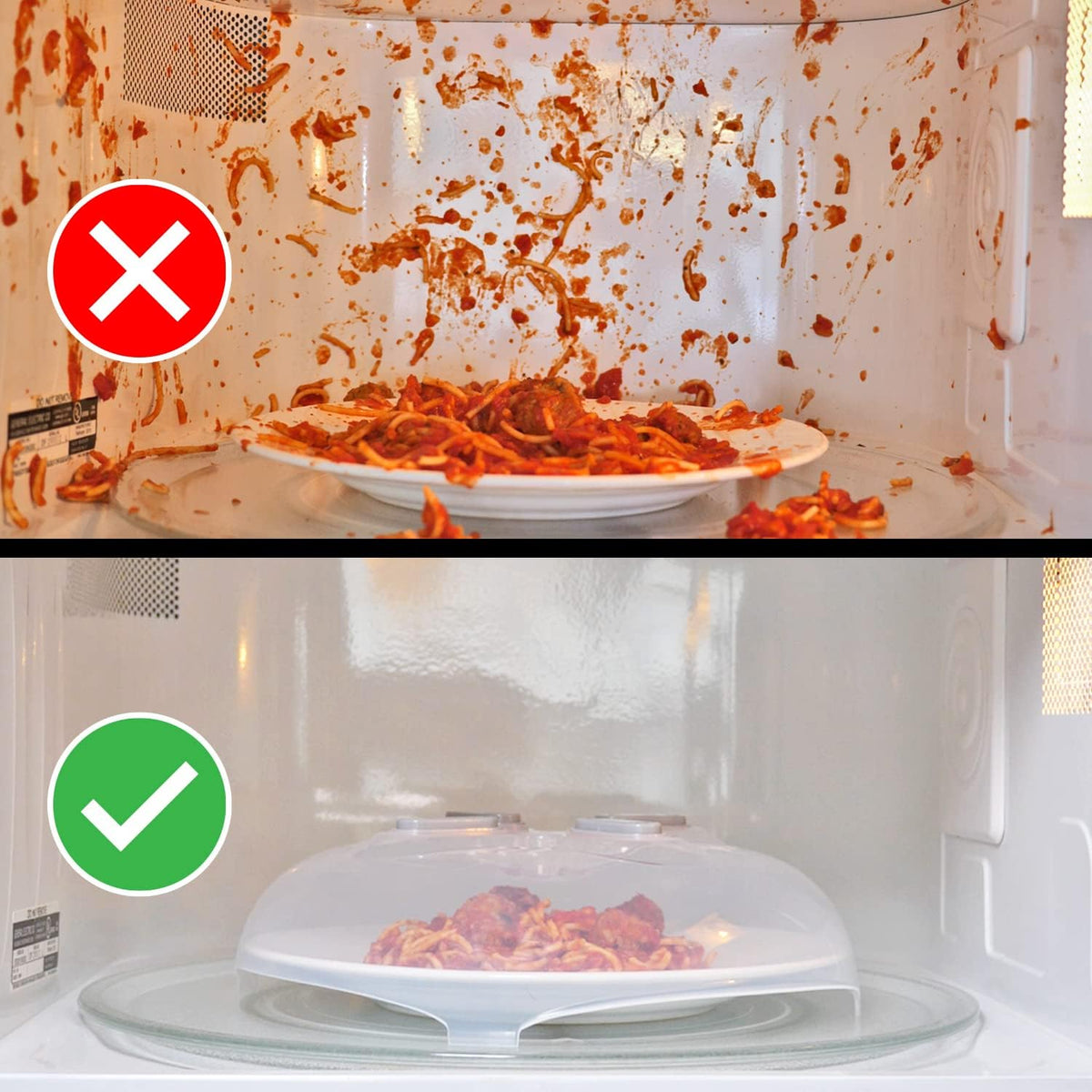 HOVER COVER Tall Magnetic Microwave Splatter Cover for Food, 12 Inch-Black