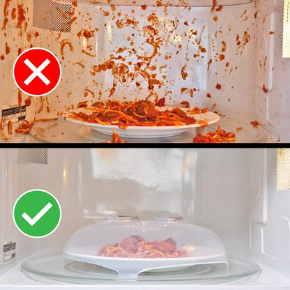 HOVER COVER Tall Magnetic Microwave Splatter Cover for Food, 12 Inch-Black