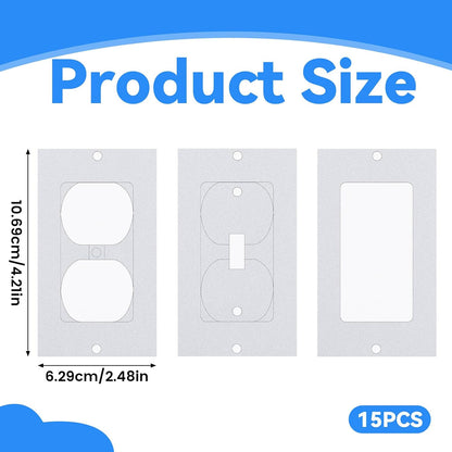 15 Pcs Electrical Outlet Insulator Pads, Outlet Insulation and Draft Sealers, EVA Foam Gasket, Wall Plate Insulation Gasket for Light, Switch Socket, 2.5 x 4.2 inch