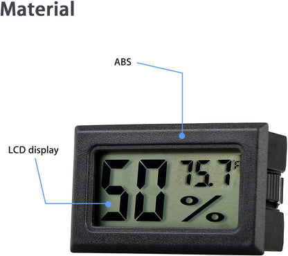 4-Pack Mini Indoor Temperature Humidity Meters Digital Gauge | Thermometer Hygrometer Fahrenheit (℉) Display for Reptile Tank,Jars,Guitar Case,Greenhouse, Garden, Cellar, Fridge, Closet
