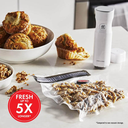 For food to stay fresh up to 5X longer, pump required (not included).