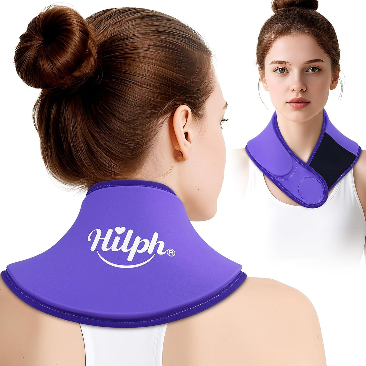 Hilph Neck Ice Pack Wrap Gel, Soft Gel Ice Pack for Cervical Neck Pain