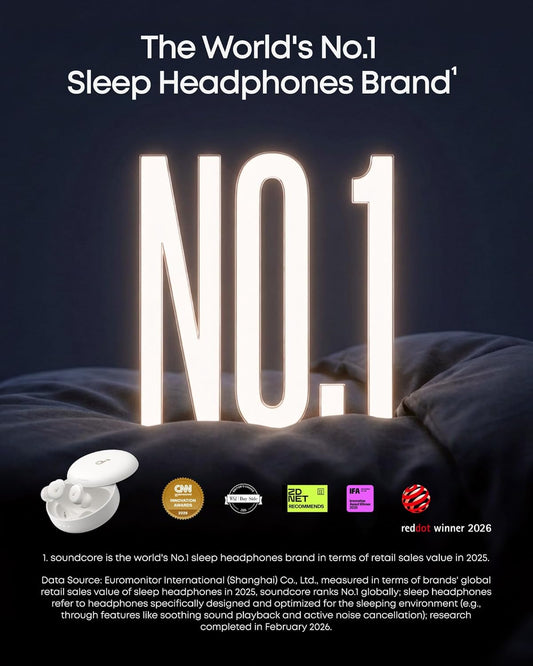 Soundcore Sleep A30 Special by Anker, Noise Reduction Sleep Earbuds | Noise Reduction, Adaptive Snore Masking, Ultra Comfort for Side Sleepers, Vast Sleep Audio, 8-10H Playtime, Sleep Headphones