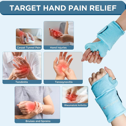 Comfytemp Wrist Ice Pack Wrap Carpal Tunnel Relief Wrist Brace, 2 Packs