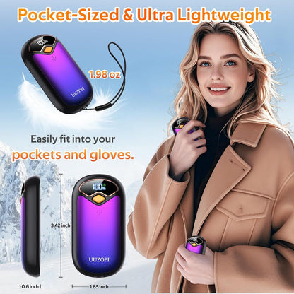 Hand Warmers Rechargeable - Magnetic Electric Hand Warmers 2 Pack, LED Display, 4 Settings Fast Heating Reusable Portable Heater Handwarmers for Golf Hunting Camping Essentials, Gifts for Men Women