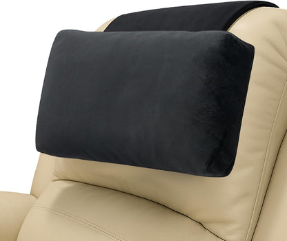 Adjustable Headrest Pillow for Recliners & Armchairs – Soft Velvet Neck Support Cushion with Non-Slip Back & Pocket – Pain Relief for Home, Office
