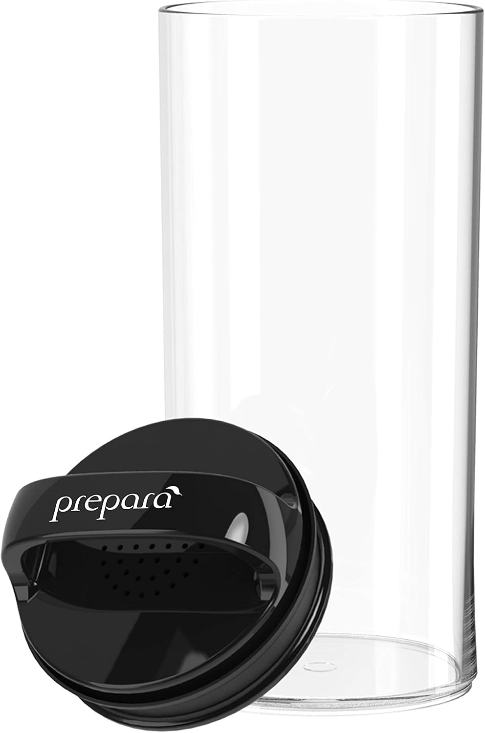 Prepara Evak Fresh Saver Airtight Plastic Container, Small (4” x 3.75”, 1.8 Cups), BPA-Free Food Storage Canister Vacuum Sealed Lid Handle, Odor Resistant, Ideal for Coffee Beans & Dry Goods | Shatterproof BPA-Free Airless Food Storage Canister, Odor
