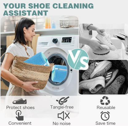 Shoe Washing Machine Bag,Laundry Shoe Bag for Washer and Dryer,Reusable Shoe Cleaning Bag for Sneakers,Tennis Shoes,With Self-locking Zipper, Microfiber Inside,Include Shoe Bag (Pro Grey - 1 Pack)